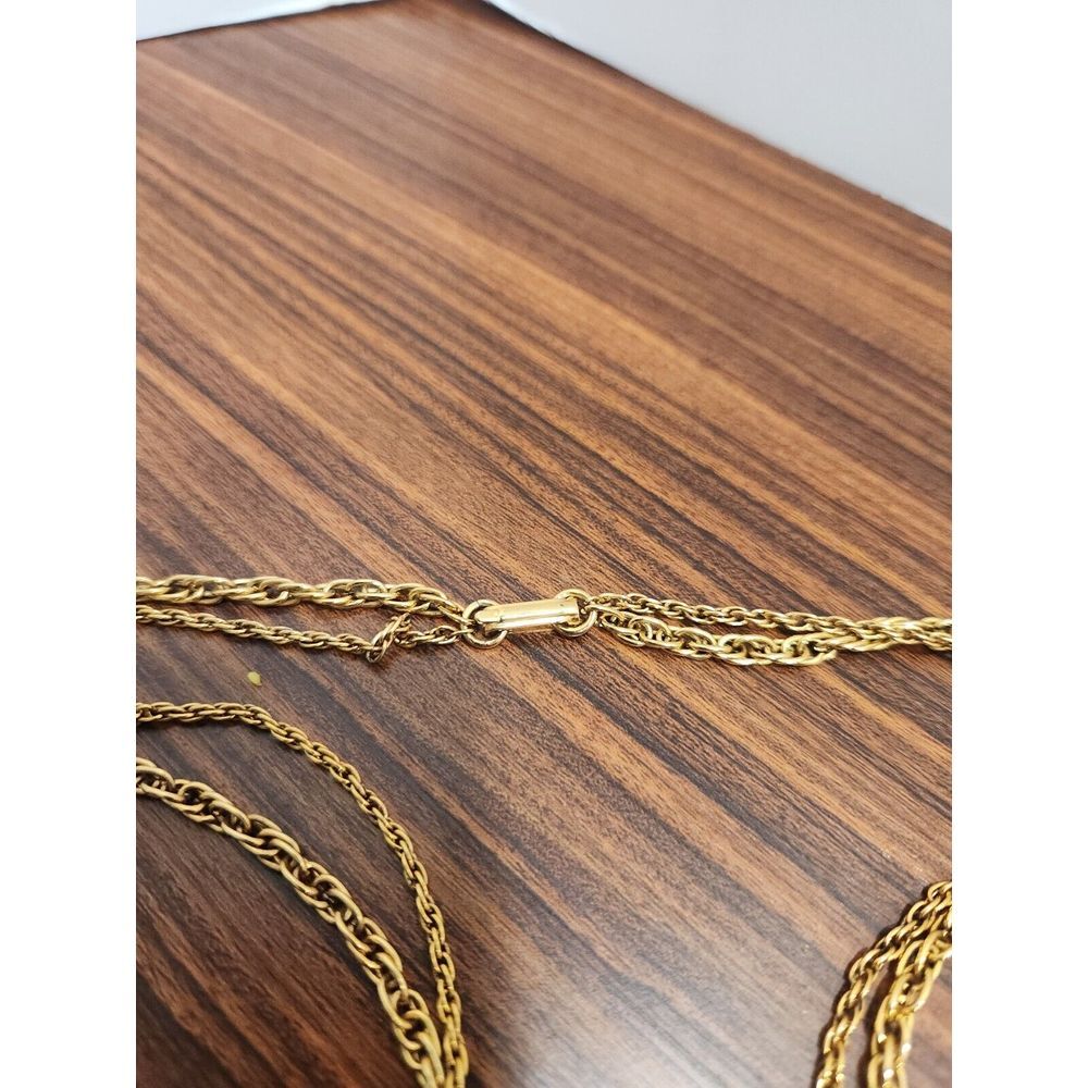 Renaissance Revival Couple Bolo Tie‎ Gold Tone Pearl Double Strand Necklace Rare - Picture 7 of 7
